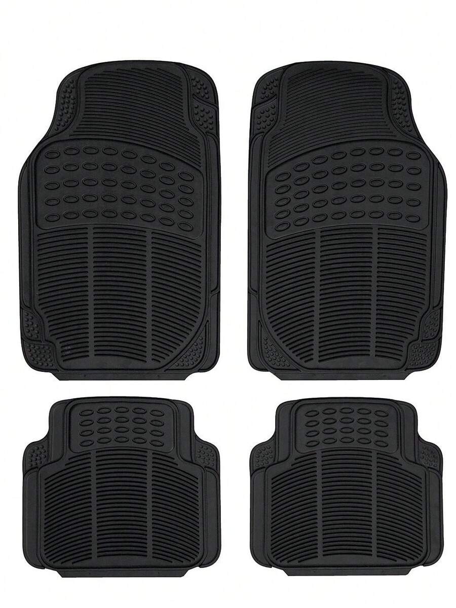 Car Floor Mats, Anti-Dirt, Thickened, Decorative Car Interior Floor Mats - Black - View 1