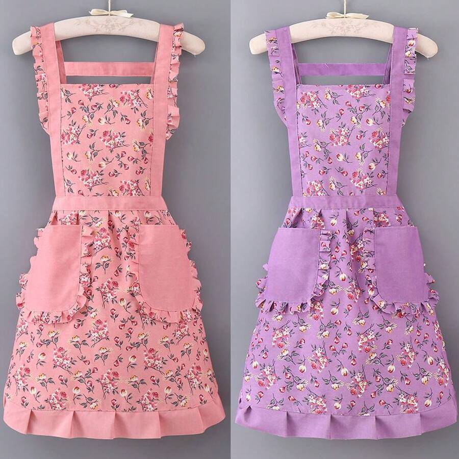 Aprons - [Two-pack] YouYang-pink+Gray - View 1