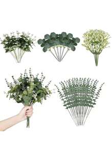 20PCS/40PCS/60PCS 人造花-桉树叶、苹果叶、满天星、假植物、家居、餐厅、客厅、户外花园装饰、插花艺术、摄影道具、秋季、春季、花瓶、花墙、花环、新娘花束、婚礼装饰、DIY 花环材料、生日派对装饰材料、家居装饰配件、情人节、新年礼物