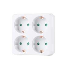 CILIA 1/2 Pcs Surface Schuko Base With 4 Outlets, 250V/16A, White, Portable For Home ,Office And College Use - 歐規F型插(220-240V) - 查看 10