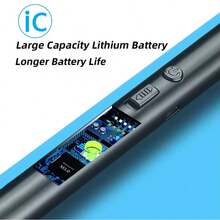Encendedor Eléctrico Recargable USB, Encendedor De Vela Electrónico, Vela De Plasma sin Llama, Encendedores Largos, Manguera, Estufa De Gas, Pistola De Encendido, Arco Para Acampar, Encendedor De Plasma Sin Llama Para El Hogar Y Acampar Al Aire Libre Y Para Velas Y Estufas De Gas - Negro - Ver 6