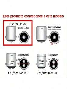 2 Focos Led Direccional Ba15s P21w 7506 1141 1156 - Blanco - Ver 6