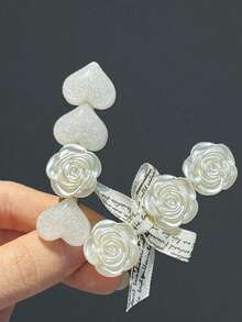 5pcs Plumeria Flower Hair Clips, Sweet Headwear Hair Accessories For Beach Vacation, Random Card Packaging - Multicolor - View 4