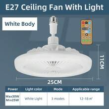 2026 NEW Ceiling Fan Light, LED Bulb E27 Fan Blade 3-Speed Remote Control Adjustable Lighting For Living Room, Bedroom, Exhibition Hall, Reading Room, Dining Room, Bar, Kitchen - E27 Lamp Holder Fan Lamp - View 13