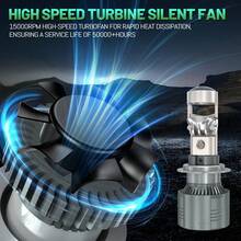 HYNBYZJ 2 件 H7 H4 H11 LED 投影透镜车头灯 9005 9006 HB3 HB4 汽车灯泡 6000K Canbus Turbo 大功率迷你汽车/摩托车灯雾灯 - 白色 - 查看 7