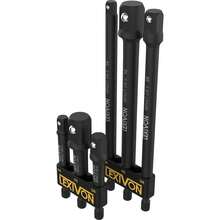 6-Piece Impact Grade Socket Adapter Set - 3" & 6" Extension Bit With Holder | 1/4", 3/8", And 1/2" Drive, Adapt Your Power Drill To High Torque Impact Wrench LX-105