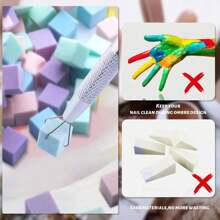 50/100PCS Mini Replaceable Nail Sponge Blocks Set: Random Colors With Metal Grabber - Gradient & Ombre Nail Art Tools For Professional Salon, DIY Manicure, Home Manicure Kits, Nail Decoration Supplies, Manicure Accessories, Nail Art Essentials