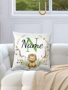 1pc Personalized Pillow Case With Cute Animal Design, Customizable Name, Gift For Kids, Children, Grandkids Birthday Party, Home Decor For Bedroom, Living Room, Study, Single-Sided Printed Pillowcase,Washable,Lightweight,Breathable, Funny,Cute,Love,Soft,Comfortable,Custom,Unique,Personalized,Ideal Gifts For Him,Ideal Gifts For Her,Ideal Gifts For Boyfriend,Ideal Gifts For Girlfriend,Ideal Gifts For Dad,Ideal Gifts For Mom,Ideal Gifts For Friends,Ideal Gifts For Family,Him,Her,Boyfriend,Girlfriend,Dad,Family,Mom,Friends,For Anniversaries,For Graduation,For Housewarming,For Weddings,For Birthdays,Car,Sofa,Tea Room,Living Room
