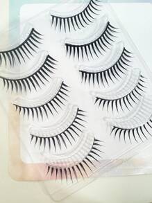10 件韩国女团卡通湿妆自然逼真浓密锥形假睫毛 - 自然纖長款 - 查看 5