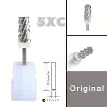 1 件装锋利指甲钻头大号原色梯形锥形筒钨钢硬质合金铣刀头修甲修脚美甲工具 - 彩色 - 查看 11