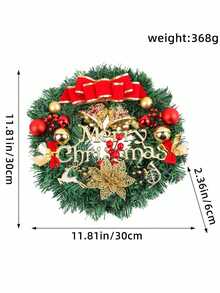 1 pieza Decoración de corona de Navidad, corona floral pequeña de 25cm/30cm para centro comercial, hotel, escaparate, entrada, decoración del hogar, decoraciones navideñas, decoración de habitación, decoraciones navideñas de invierno, regalos de Navidad, decoración navideña - Multicolor - Ver 18