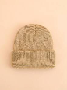 1pc Baby Solid Color Knitted Hat, Fashionable Casual Warm Knitted Cap, Adjustable Suitable For Baby Boys And Girls In Autumn/Winter - Multicolor - View 11