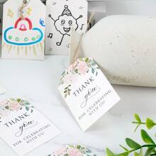 75PCS Thank You Gift Tags 2x3inch Floral Personalized Gift Tags With String For Wedding Birthdays Party Favors  Shower Bridal Shower-0166 - 樣式-1 - 查看 5