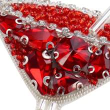 قطعتان من الرقع المطرزة بالخرز والراين لتزيين المشروبات الكحولية والعصائر، للخياطة على الملابس والقبعات والجينز للرجال والنساء