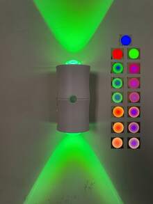 1pc LED Smart Motion Sensor Dual-Head Wall Light, USB Rechargeable Motion Sensor Magnetic Induction Lamp, RGB Adjustable Wash Light, Wireless, Suitable For Kitchen, Hallway, Wardrobe, Closet, Bedroom, RV, Holiday Atmosphere, Gift - Multicolor - View 4