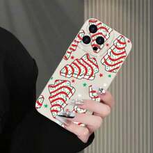 Funda de Teléfono con Patrón de Árbol de Navidad de Dibujos Animados, Protector de Teléfono Decorativo Antigolpes, Accesorios de Teléfono Compatibles con la Serie - Multicolor - Ver 4