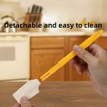1 raspador de silicona, espátula multifuncional para untar crema para hornear, cuchara raspadora, raspador suave, espátula multiusos para mermelada. - Amarillo - Ver 11