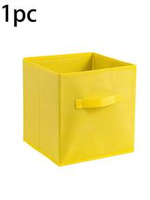 1pc Non-Woven Fabric Colorful Square Storage Box, Foldable Clothes Organizer Box, Multi-Functional Storage Solution - Multicolor - View 18