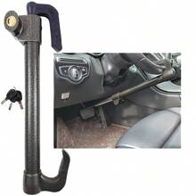 Antirrobo en aerosol, antirrobo para volante, embrague, acelerador y pedal (negro), dispositivo antirrobo para volante, dispositivo antirrobo para coche, cerradura para coche, dispositivo antirrobo para coche, prevención de robo, productos de coche, productos antirrobo - Negro - Ver 2