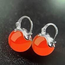 1 对独特的复古风格心形人造珍珠和水晶耳钉，适合女士，可以两种方式佩戴情人节