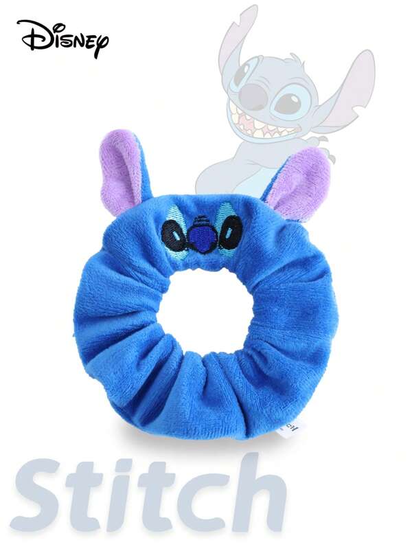 Disney 1pc Authorized Blue Stitch Unique Scrunchie, Cute Cartoon Personalized Girly High-End Hair Tie, Plush Stitch Hair Accessory For Women, Ponytail Holders, Hair Elastics, Hair Rubber Bands, Hair Rope, Hair Accessories, Winter Fall Autumn Accessories