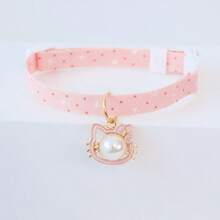 1pc Pet Cat Collar, Cute Daisy Flower Cat Collar For Summer, Cat Necklace Accessory, Adjustable Non-Choke Collar With Bell, Lace Flower Cat Collar, Suitable For Small Dogs And Cats