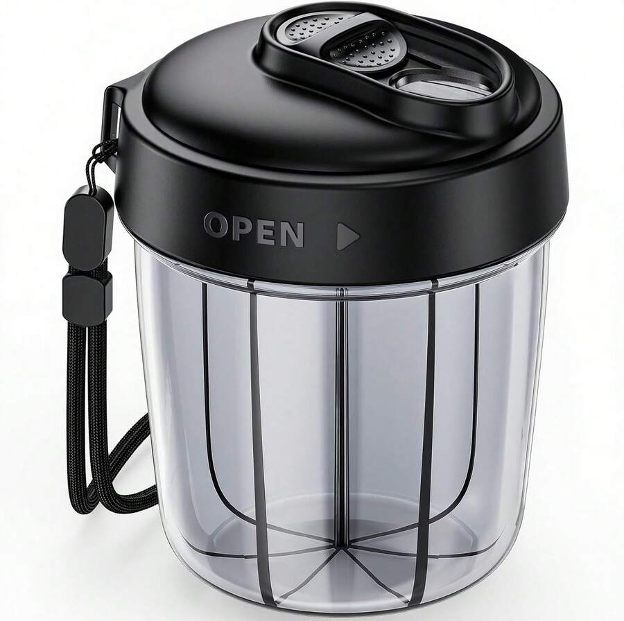 Large Pill Dispenser Can Store 7 Various Supplements, Travel Pill Organizer Bottle With Anti-Mix Design, Arthritis-Friendly Pill Holder With Wide Opening & Slider Lid, Includes 20 Blank Stickers,10133978