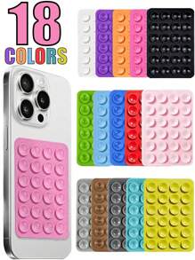 3/5Pcs Multi-Purpose Square Silicone Suction Cup Mobile Phone Holder, 24-Hole Suction Cup With Strong Adhesiveness, 1/10/20/30/40/50/60Pcs,Suitable For Various Scenarios To Prevent Phone Falling, Used For Video, Vibration, And Self-Portrait Phone Accessories