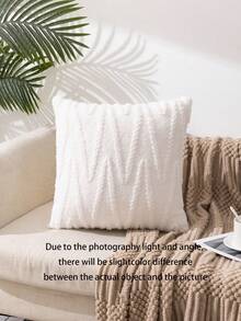 1 Vỏ Gối Sang Trọng Nổi (Không Bao Gồm Lõi Gối) Vỏ Gối Vuông Phong Cách Đơn Giản Cho Phòng Khách Phòng Ngủ Tất Cả Các Mùa - trắng - Xem 3