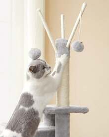 Árbol de Gatos, Torre de Juegos, Gatito, Gris Claro, Vuelta al Cole - Gris - Ver 4