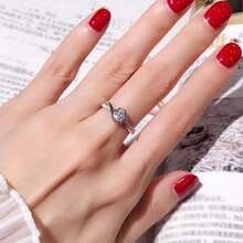 Alloy Engagement Wedding Jewelry, An Elegant Commitment Ring For The Bride, The Perfect Christmas Anniversary Gift For Your Loved One - Silvery - View 6