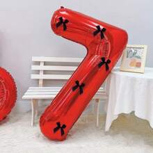 6 件 40 英寸巨型红色数字带黑色蝴蝶结数字气球红色气球数字生日装饰 1 2 3 4 5 6 7 8 9 数字派对庆祝装饰毕业典礼婚礼婴儿洗礼周年派对 - 彩色 - 查看 17
