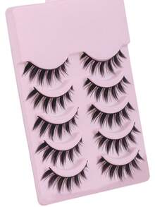 Manga Lashes 10 对仿貂皮睫毛自然蓬松 3D 浓密睫毛柔软交叉纤细睫毛延长化妆派对旅行假睫毛 - 尖尾漫畫款 - 查看 11