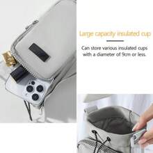 1pc Portable Water Bottle Bag, Crossbody Water Cup Holder With Adjustable Strap, Multifunctional Pouch For Travel, Hiking, Cycling With Phone Pocket