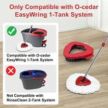 Spin Mop & Shower Floor Scrubber,O Cedar Spin Mop 1-System,Microfiber Mop Replace Easy Cleaning Floor Mop2025 - 4個拖把頭+1個刷子+1個底座 - 查看 3