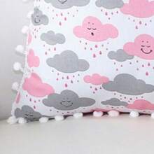 Printed Decorative Pillow With Full Zipper, Super Washable - Nube rosa - Ver 2