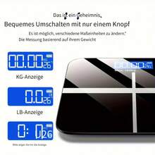 Precise Digital Bathroom Scale 396 Lbs/180 Kg, HD LCD Display With Temperature Indicator, Ultra-Wide Platform, KG/LB Switchable, Battery-Operated (Without Batteries), Weight Measuring Tool, Modern Style, Precision Electronics - 粉色 - 查看 2