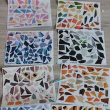 1 Stück Kinder Lernspielzeug Aufkleber Montessori Lehrmittel Geometrische Collagen zur Förderung der Konzentration des Babys Aufkleber Puzzle Kreatives Spielzeug