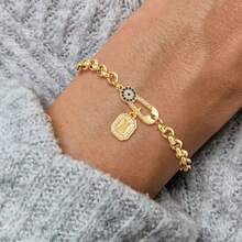 Gold Micro-inlaid Square Letters