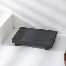 Bandeja decorativa retangular de madeira, 1 peça, base de madeira de nogueira preta, suporte de exposição de madeira, decoração para casa