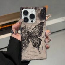 Vintage Butterfly Pattern TPU Softphone Case For IPhone 16 15 14 13 12 Pro Max - 無色 - 查看 4