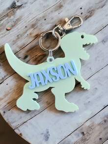 Acrylic Dinosaur Key Tag With Personalized Name For Purse, Backpack, Luggage, Diaper Bag, Gym Bags, Key Chains,Gift For Children,Multi-Functional,Ornamental,Letter,Stylish,Modern,Colorful,Cute,Adorable,Casual,Custom,Personalised,Unique,Customized,Ideal Gifts For Him,Ideal Gifts For Her,Multi-Functional,Ornamental,Letter,Stylish,Modern,Colorful,Cute,Adorable,Casual,Custom,Personalised,Unique,Customized,Ideal Gifts For Him,Ideal Gifts For Her,Kids,Urban Gala,Travel, School - Multicolor - View 4