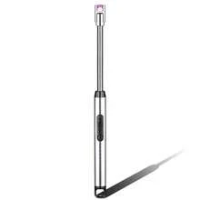Encendedor Eléctrico Recargable USB - A Prueba de Viento - Para Barbacoas, Velas, Estufas de Gas (Largo con Manguera),Gris - Gris - Ver 2