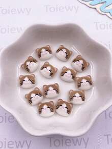 20 chiếc nhựa hỗn hợp Kawaii sơn nhiều màu mèo mini nghệ thuật mặt phẳng đá hoạt hình sổ lưu niệm tự làm đồ trang sức phụ kiện trang trí thủ công - Hỗn hợp ngẫu nhiên 2 - Xem 4
