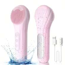 600mAh Rechargeable Silicone Facial Cleansing Brush With Heating, Vibration And Massage Functions, Deep Cleansing And Makeup Removal, Great Gift For Holidays And Mother's Day - Multicolor - View 3