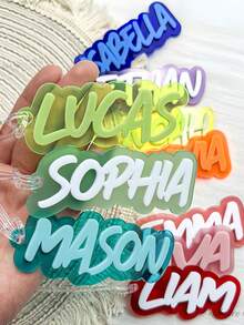 Personalized Name Tags For Backpacks Luggage Diaper Bags, Children's Name Keychains, Customizable Waterproof Labels - Multicolor - View 8