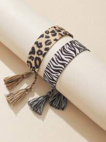 1 Stück Armband mit Leopardenmuster, Boho Armband für Frauen
