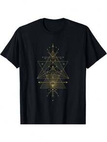 Camiseta de Geometría Sagrada - Símbolo Místico - Negro - Ver 6