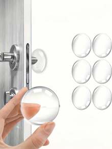 1pc/6pcs Silicone Wall Protector Pads, Self-Adhesive Door Knob Bumpers, Soft Flexible Cushion Stoppers, Twist-On Design, Waterproof, Suitable For Fridge, Garage, Office, Bathroom, Kitchen, Reusable Wall Protector Pads - Multicolor - View 2