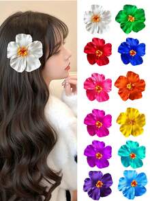 10 Piezas de Pinzas para el cabello con Flores Hawaianas de colores aleatorios, Pinzas para el cabello con Flores Artificiales de Mujer, Pinzas con Flores de Plumeria, Adecuado para Fiestas en la Playa, Fiestas de Verano Tropicales, Accesorios para el Cabello, Regalos para Bodas, Regalos para el Día de la Madre, Regalos para Niñas - Multicolor - Ver 2
